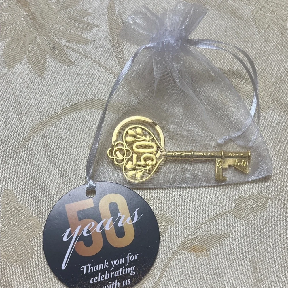 Gold 50th Anniversary Key Bottle Openers